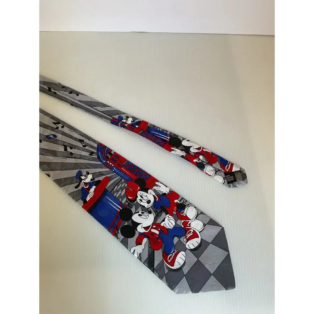 Vintage Disney Mickey Minnie Tie 90s Cartoon Jukebox Novelty Mickey Unlimited